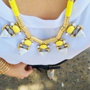 Stella & Dot | Walkin’on Sunshine🌞🌼✨Yellow+Gold Pavilion Statement Necklace